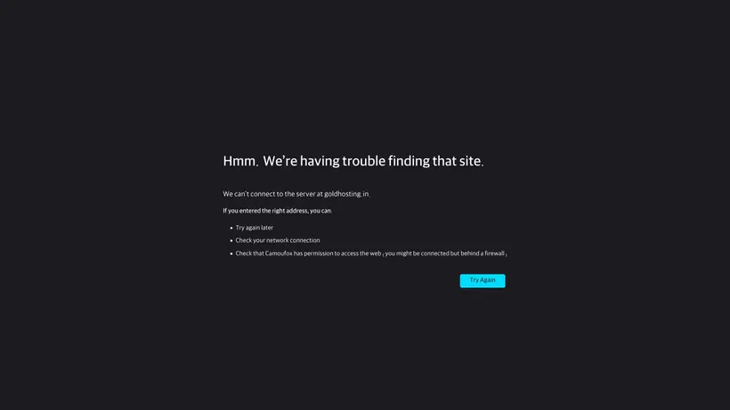 Gold Hosting homepage screenshot