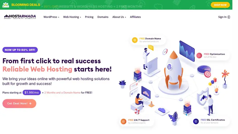 Host Armada homepage screenshot
