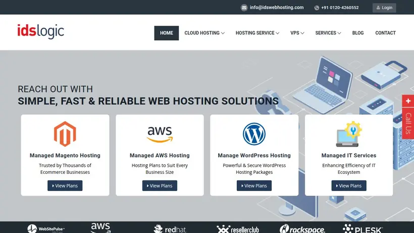 IDS Web Hosting homepage screenshot