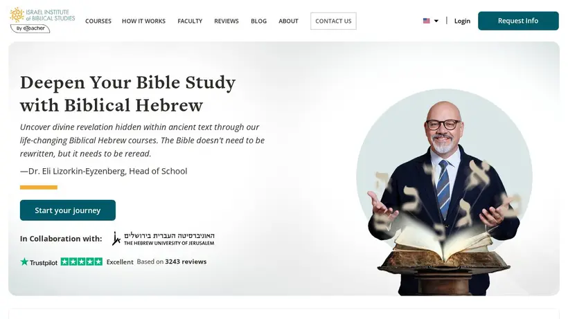Israel Biblical Studies homepage screenshot