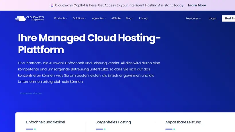 Cloud Ways homepage screenshot